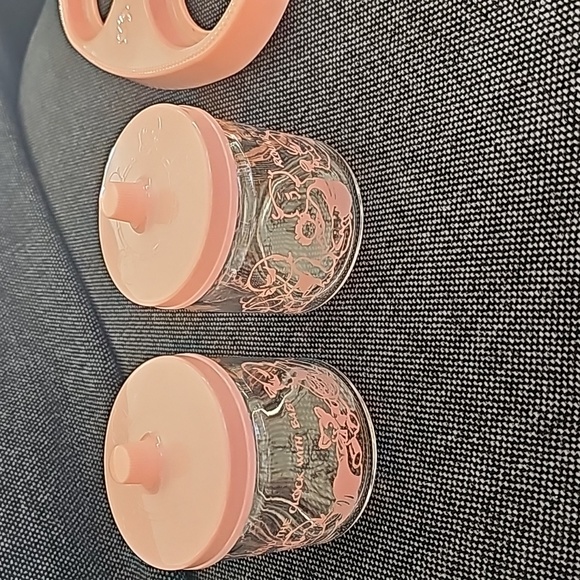Vintage "Round the Clock with Baby" Jar and Tray set. PINK. Pristine condition. - Picture 4 of 12